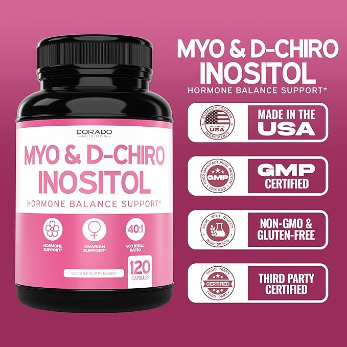 Inositol Suplemento Hormonal 120 Cápsulas — Myo & D-Chiro 40:1